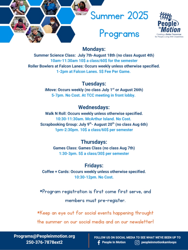 Summer 2025 People In Motion Programs